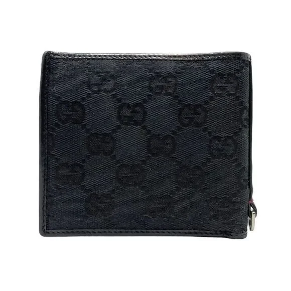 Gucci GG Canvas Leather Bifold Wallet - Main Image